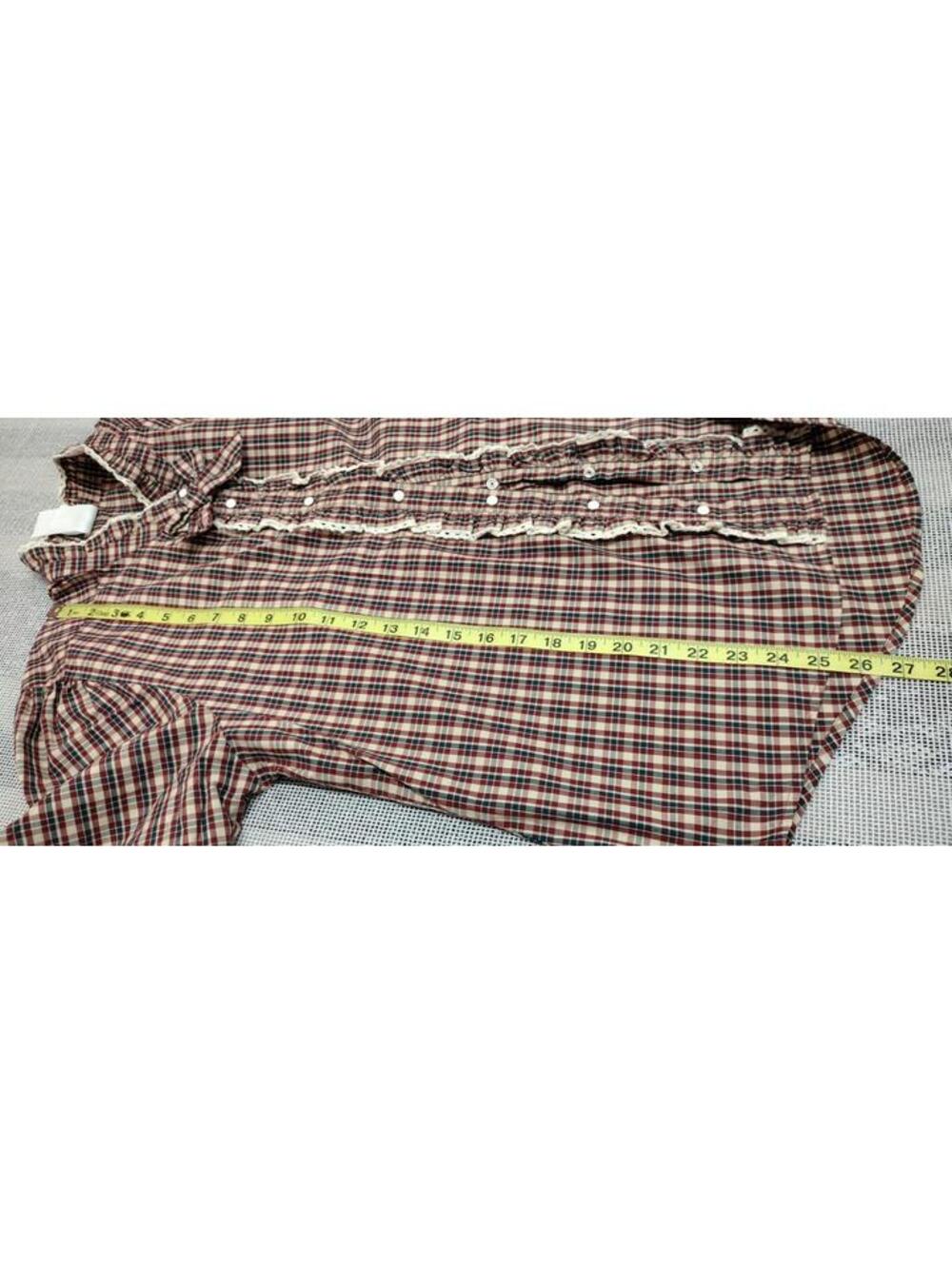 Stranger Things Plaid Long Sleeve Western Ruffed Crochet Historical Costume M/L - Picture 4 of 16